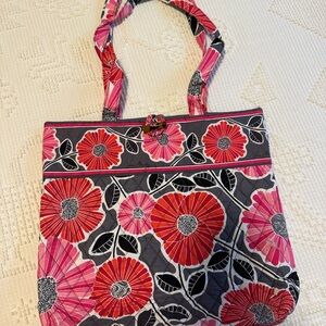 Vera Bradley Floral Tote Bag - Pink and Red
